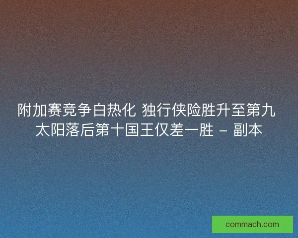 附加赛竞争白热化 独行侠险胜升至第九 太阳落后第十国王仅差一胜 - 副本